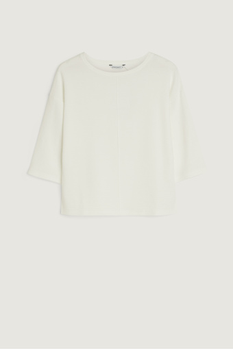 Kremowy top z rękawem 3/4