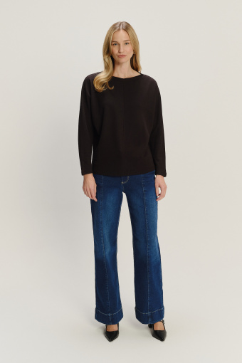 Czarny longsleeve w stylu basic Czarny longsleeve w stylu basic