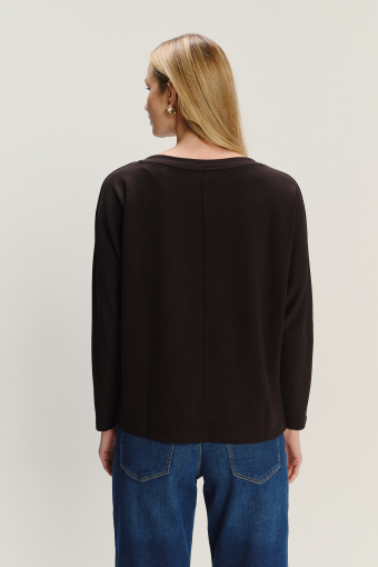 Czarny longsleeve w stylu basic Czarny longsleeve w stylu basic