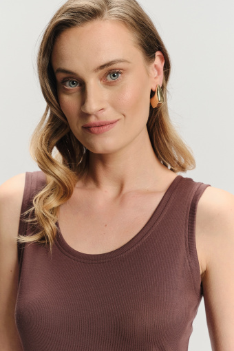 Wiskozowy top w brązowym kolorze Wiskozowy top w brązowym kolorze