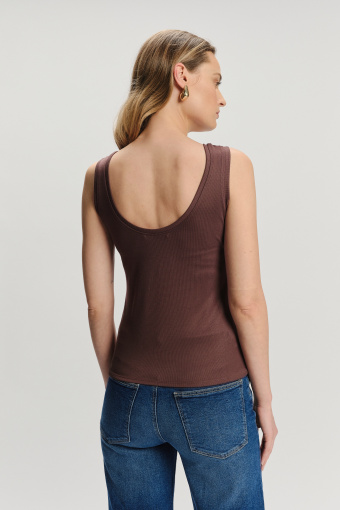 Wiskozowy top w brązowym kolorze Wiskozowy top w brązowym kolorze