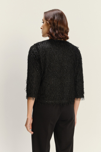 Czarny żakiet z efektownym wykończeniem