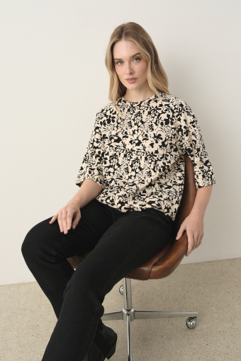 Bluza oversize z nadrukiem w kwiaty