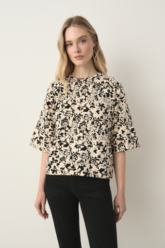 Bluza oversize z nadrukiem w kwiaty