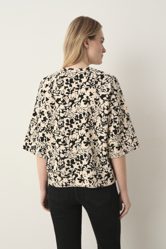 Bluza oversize z nadrukiem w kwiaty