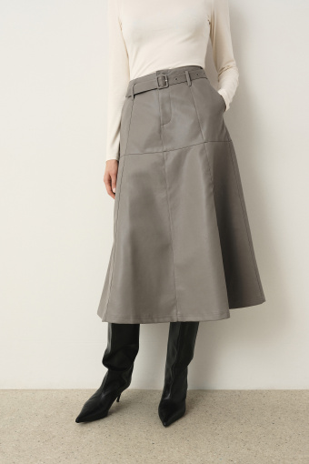 Efektowna spódnica midi w szarym kolorze