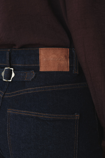 Ciemnogranatowe jeansy wide leg