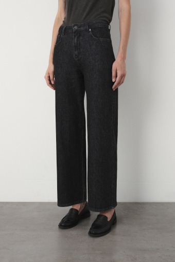 Grafitowe jeansy wide leg 