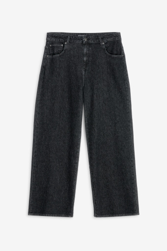 Grafitowe jeansy wide leg 