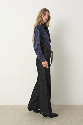 Czarne jeansowe spodnie wide leg