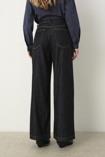 Czarne jeansowe spodnie wide leg