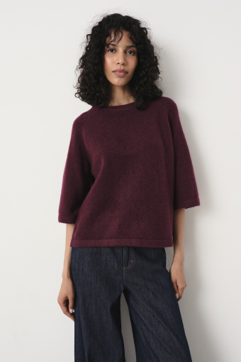 Bordowy sweter oversize