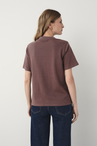 Bawełniany t-shirt w brązowym kolorze