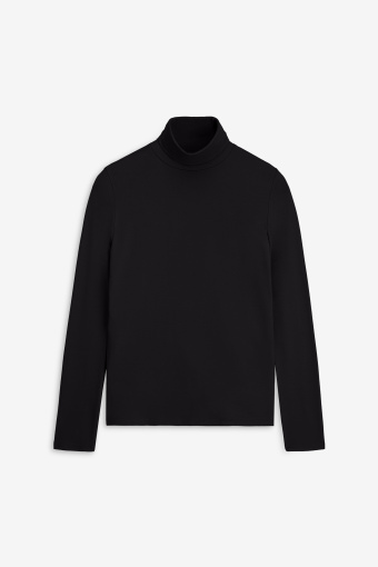 Czarny longsleeve z półgolfem