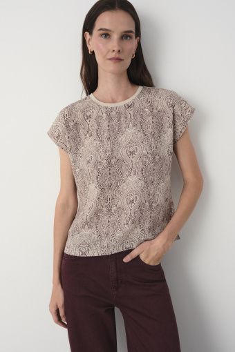 Top z nadrukiem typu paisley