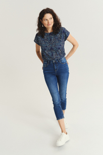 Granatowe jeansy 3/4