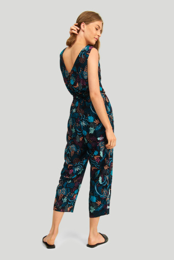 Wiskozowy kombinezon z nadrukiem