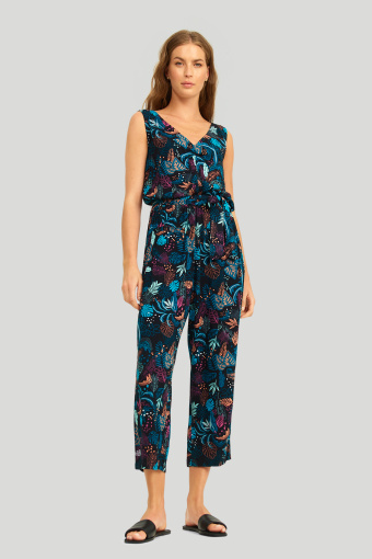 Wiskozowy kombinezon z nadrukiem