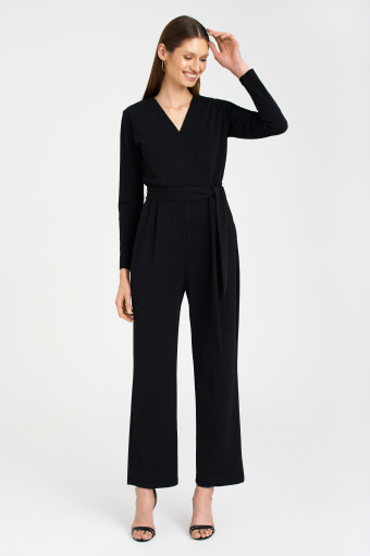 Klasyczny kombinezon z długim rękawem, czarny