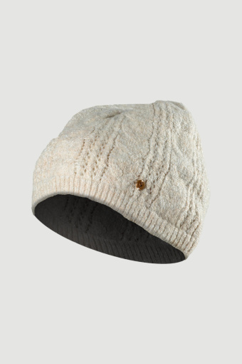 Kremowa czapka ze strukturą