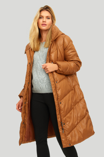 Pikowana kurtka w kolorze karmelu