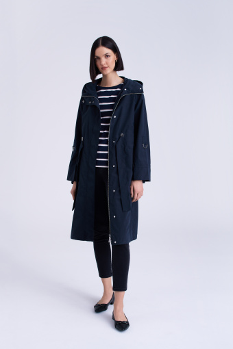 Długa granatowa parka