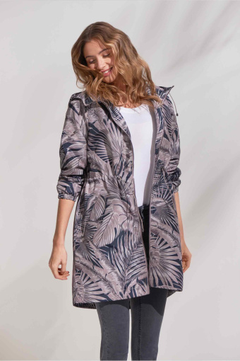 Kurtka parka z tropikalnym nadrukiem