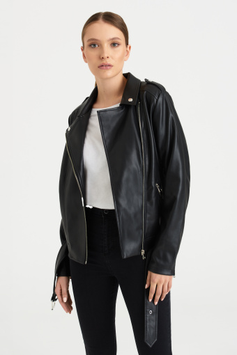 Czarna ramoneska oversize