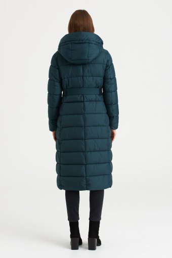 Długa ciemnozielona kurtka