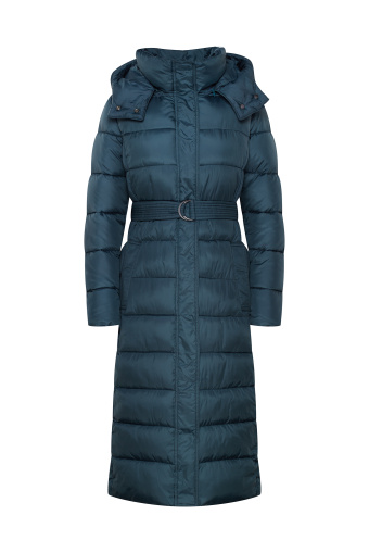 Długa ciemnozielona kurtka