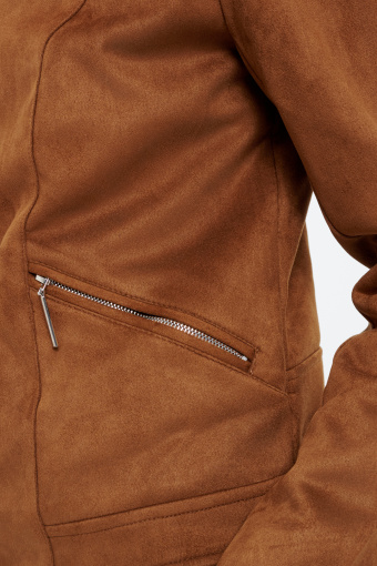 Zamszowa kurtka w kolorze ochry