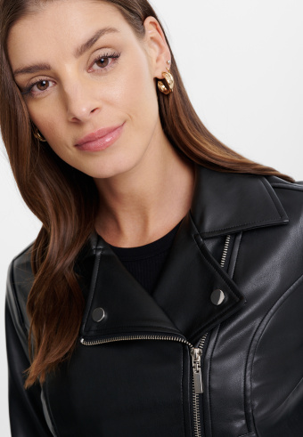 Kurtka typu biker, czarna