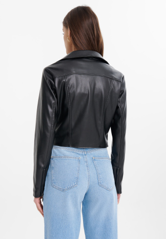 Kurtka typu biker, czarna