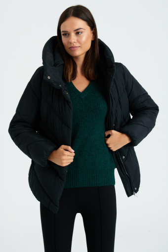 Czarna, pikowana kurtka typu puffer Czarna, pikowana kurtka typu puffer