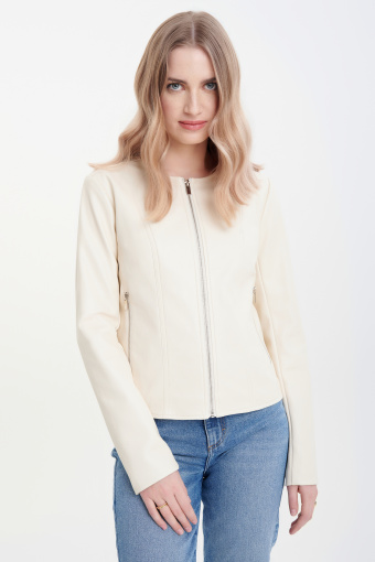 Kremowa kurtka z zamkiem Kremowa kurtka z zamkiem