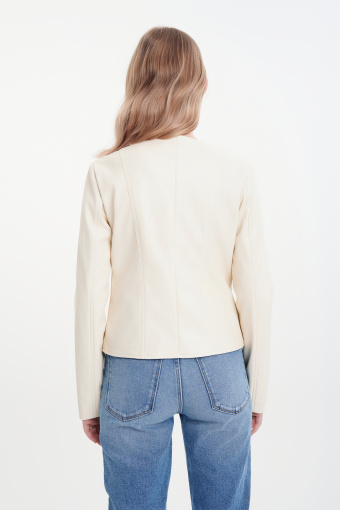 Kremowa kurtka z zamkiem Kremowa kurtka z zamkiem