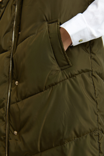 Kamizelka pikowana, oliwkowa zieleń