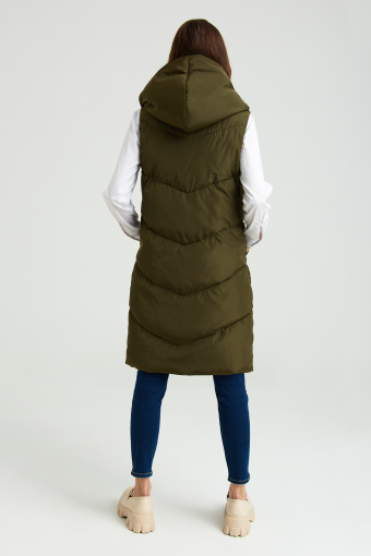 Kamizelka pikowana, oliwkowa zieleń