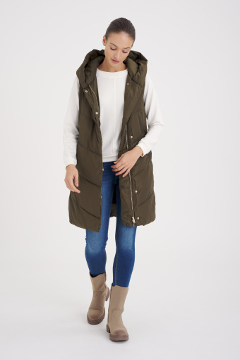 Kamizelka pikowana, oliwkowa zieleń