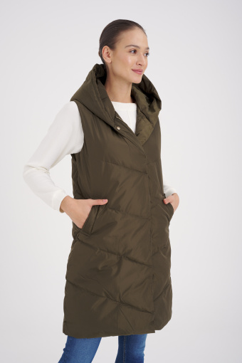 Kamizelka pikowana, oliwkowa zieleń