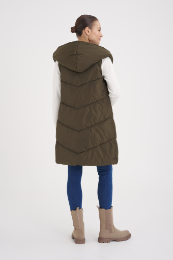 Kamizelka pikowana, oliwkowa zieleń