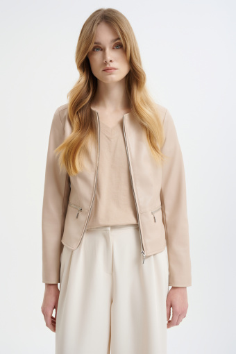 Casualowa kurtka w kolorze kremowym 