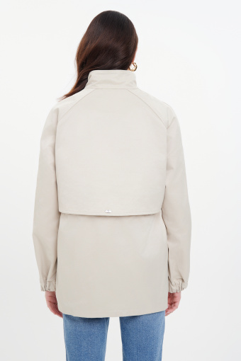 Krótka jasnobeżowa parka