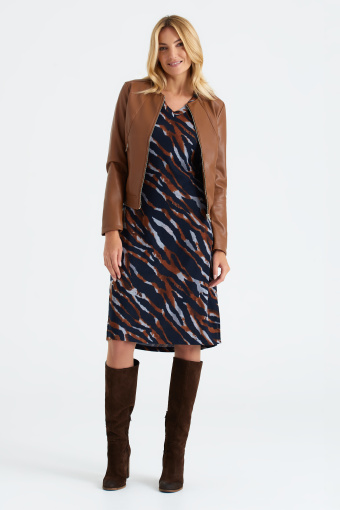 Kurtka z ekoskóry, brązowa