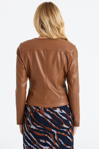 Kurtka z ekoskóry, brązowa