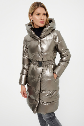 Stylowa metaliczna kurtka z podkreśloną talią Stylowa metaliczna kurtka z podkreśloną talią