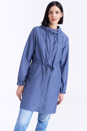 Kurtka o kroju parki w kolorze niebieskim Kurtka o kroju parki w kolorze niebieskim