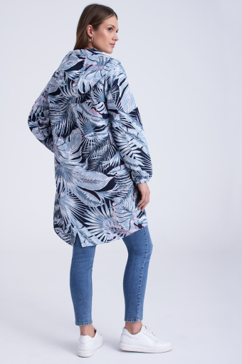 Parka w tropikalny nadruk