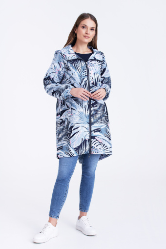 Parka w tropikalny nadruk