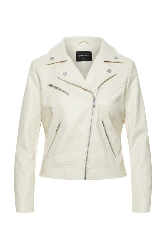 Kobieca ramoneska w kremowym kolorze